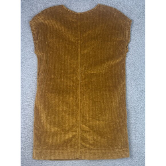 Madewell Corduroy Fall Antique Gold Side-Button Shift Dress Oversized Size XS - Picture 2 of 7